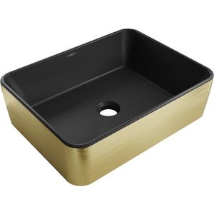 MEXEN - Catia umývadlo na dosku 48 x 37, čierna mat/zlatá vzor 21314877 vyobraziť