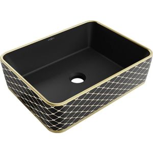 MEXEN - Catia umývadlo na dosku 48 x 37, čierna mat/zlatá vzor 21314879 vyobraziť