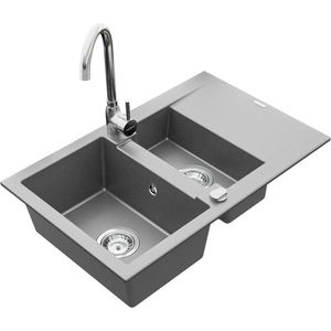 MEXEN/S MEXEN/S - Gaspar granitový drez 1.5 s odkvapkávačom vrátane batérie Telma, šedá 6507-71-670200-00 vyobraziť