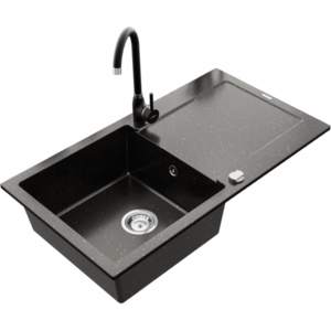 Granitový drez Mexen Leo 90x50 cm zlatý/čierny vyobraziť