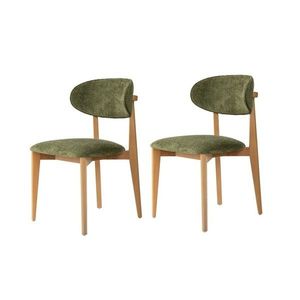 Súprava jedálenských stoličiek Lionte Green and Light Oak, 2 ks vyobraziť