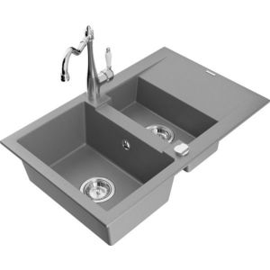 MEXEN/S MEXEN/S - Gaspar granitový drez 1.5 s odkvapkávačom vrátane batérie Carla, šedá 6507-71-670700-00 vyobraziť