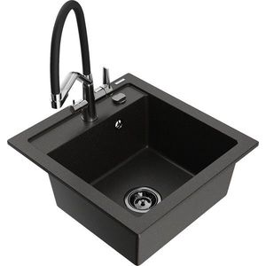 MEXEN/S MEXEN/S - Vito granitový drez 1-miska vrátane batérie Duo, čierna/zlatá metalik 6503-75-671701-07-B vyobraziť