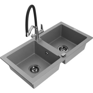 MEXEN/S MEXEN/S - Mario granitový drez 2-bowly vrátane batérie Duo, šedá 6504-71-671701-07-B vyobraziť