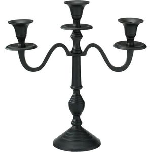 Kovový svietnik 3-ramenný 29x10x30 cm, farba čierna, dekor 2 vyobraziť