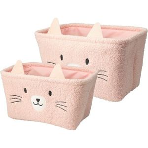 Hatu Súprava detských úložných košov Mačka, 2 ks, ružová vyobraziť