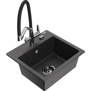 MEXEN/S MEXEN/S - Milo granitový drez 1-miska vrátane batérie Duo, čierna kropenatá 6505-76-671701-07-B vyobraziť