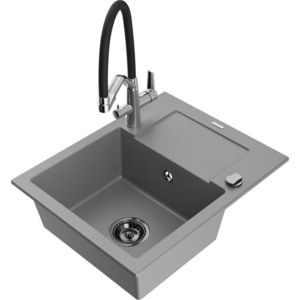 MEXEN/S MEXEN/S - Enzo granitový drez s odkvapkávačom vrátane batérie Duo, šedá 6506-71-671701-07-B vyobraziť