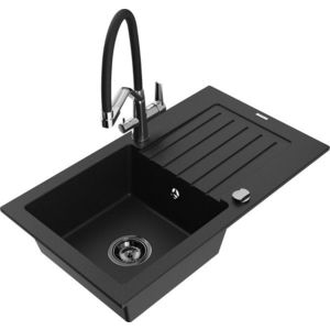 MEXEN/S MEXEN/S - Pablo granitový drez s odkvapkávačom vrátane batérie Duo, čierna 6510-77-671701-07-B vyobraziť