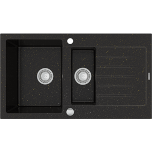 Granitový dřez MEXEN MATIAS černý se zlatým vzorem vyobraziť