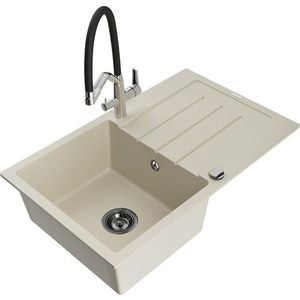 MEXEN/S MEXEN/S - Bruno granitový drez s odkvapkávačom vrátane batérie Duo, béžová 6513-69-671701-07-B vyobraziť