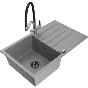 MEXEN/S MEXEN/S - Bruno granitový drez s odkvapkávačom vrátane batérie Duo, šedá 6513-71-671701-07-B vyobraziť