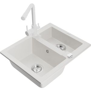 MEXEN/S MEXEN/S - Carlos granitový drez 1.5 vrátane batérie Duero, biela 6518-20-671600-20 vyobraziť