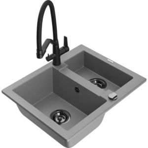 MEXEN/S MEXEN/S - Carlos granitový drez 1.5 vrátane batérie Duo, šedá 6518-71-671701-70-B vyobraziť