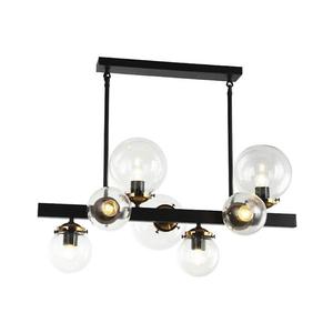 106003 - Luster na tyči HYPERION 7xE27/7W/230V čierna/číra 106003 vyobraziť