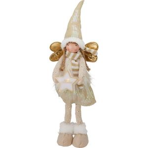 Vianočný stojaci anjelik so svietiacou hviezdou, 55 cm, teplá biela vyobraziť