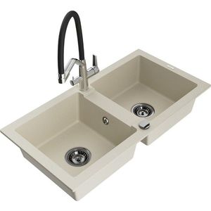 MEXEN/S MEXEN/S - Mario granitový drez 2-bowly vrátane batérie Duo, béžová 6504-69-671701-07-B vyobraziť