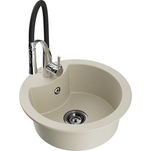 MEXEN/S MEXEN/S - Diego granitový drez 1-miska vrátane batérie Aster, béžová 6512-69-73450-07-B vyobraziť