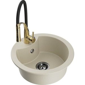 MEXEN/S MEXEN/S - Diego granitový drez 1-miska vrátane batérie Aster, béžová 6512-69-73450-57-B vyobraziť