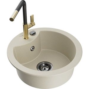 MEXEN/S MEXEN/S - Diego granitový drez 1-miska vrátane batérie Flora, béžová 6512-69-670401-57-B vyobraziť