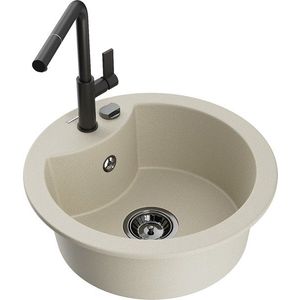 MEXEN/S MEXEN/S - Diego granitový drez 1-miska vrátane batérie Flora, béžová 6512-69-670401-70-B vyobraziť