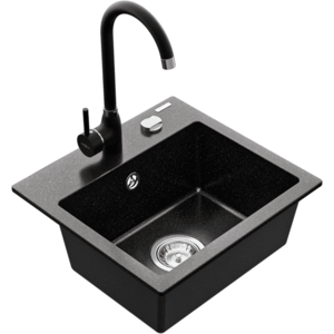 Granitový dřez MEXEN MILO s kuchyňskou baterií černý se vzorem vyobraziť