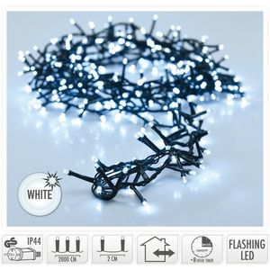 Vonkajšia svetelná reťaz, 20 m, 1000 LED, studená biela, časovač, IP44, 20 m vyobraziť
