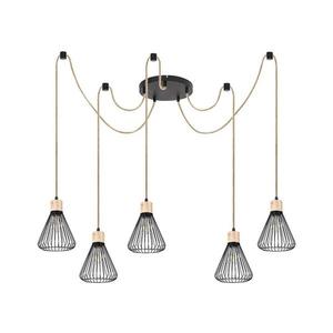 Rabalux 3150 - Luster na lanku FARFALLE 5xE27/40W/230V pavúk čierna/buk 3150 vyobraziť