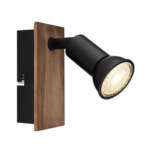 Globo 57998-1W - Nástenné bodové svietidlo DREW 1xGU10/35W/230V drevo/čierna 57998-1W vyobraziť