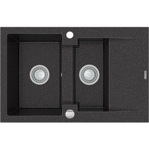 MEXEN MEXEN - Gaspar žula drez 1, 5-misa drez s odkvapkávacia krátky odkvapkávač 737x475 mm, čierna mottled 6507731505-76 vyobraziť