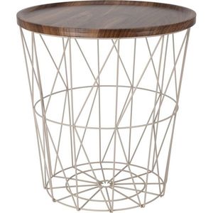 Odkladací drôtený stolík s MDF doskou 37 x 39 cm, béžová vyobraziť