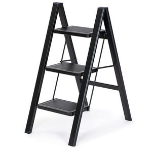 4Home Skladacie oceľové schodíky Steel, 3 stupne, čierna vyobraziť
