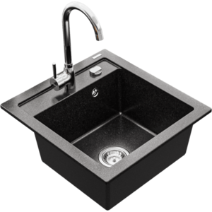 Granitový dřez MEXEN VITO černá perleť + baterie Telma chrom vyobraziť