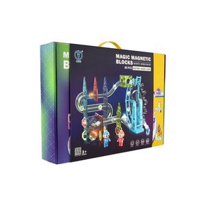 Guľôčková dráha magnetická, 80 ks, 16 guľôčok + doplnky, so svetlom vyobraziť