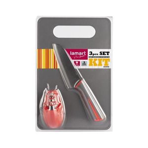 Lamart - Kuchynská súprava 3 ks - nôž, brúska a doska na krájanie 42003755 vyobraziť