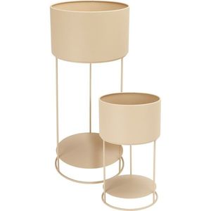 Súprava kovových stojanov na kvety Navelli béžová, 2 ks vyobraziť