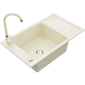 Granitový dřez s kuchyňskou baterií MEXEN ELIAS béžový vyobraziť