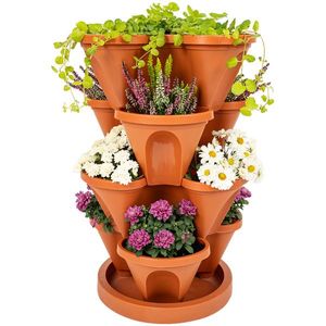 4Home Kvetinová kaskáda 4-dielna, terakota, 4 poschodia vyobraziť