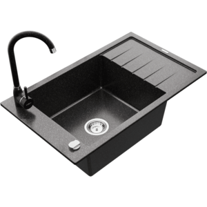 Granitový dřez s kuchyňskou baterií MEXEN ELIAS černý se vzorem II vyobraziť