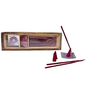 Arome Drevená darčeková súprava vonných tyčiniek, Ruža vyobraziť