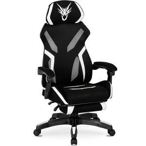 Herní židle Maximo s podnožkou černá/bílá vyobraziť