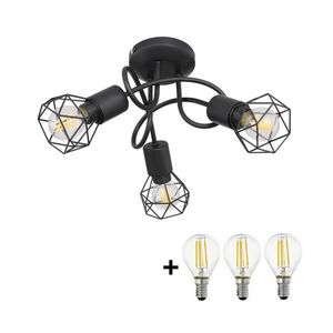 Globo - LED Prisadený luster XARA 3xE14/6W/230V čierna GL5603+3xVT1928 vyobraziť