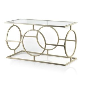 Hranatý stůl Cedric 80 cm zlatý/čirý vyobraziť