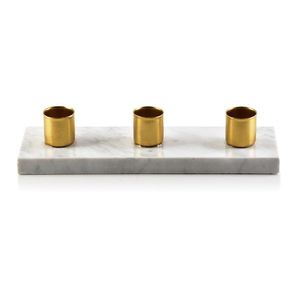 Hranatý svietnik Cedric Marble 20 cm zlatý vyobraziť