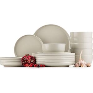Jedálenská súprava tanierov pre 6 osôb VICTO 18 ks béžová vyobraziť