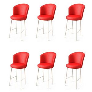 Súprava barových stoličiek Uras Red and White, 6 ks, 6 ks vyobraziť