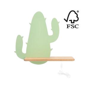LED Detské nástenné svietidlo s poličkou CACTUS LED/4W/230V zelená/drevo 21-01009 vyobraziť