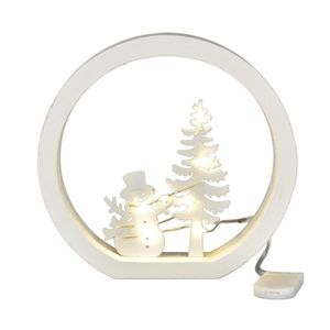 Vianočná LED dekorácia Snehuliak, pr. 15 cm, teplá biela vyobraziť