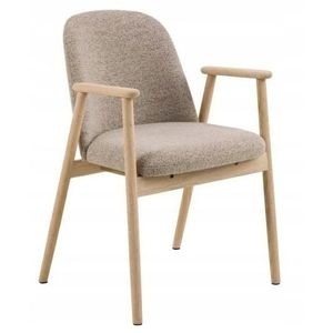 Jídelní křeslo Leo z masivu béžové/dub bělený vyobraziť