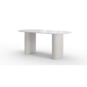 Jídelní oválný stůl Ribeira 180 cm bílý/mramor vyobraziť